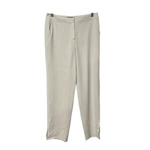 Women's St. John Diana Ivory Straight Leg, Split Hem Trousers, Size 8, #1143-X